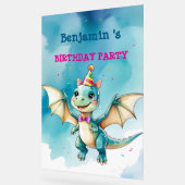 Niedlicher Dinosaurier Junge Glücklich Geburtstag  Acrylschild (Winkel)