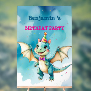 Niedlicher Dinosaurier Junge Glücklich Geburtstag Acrylschild