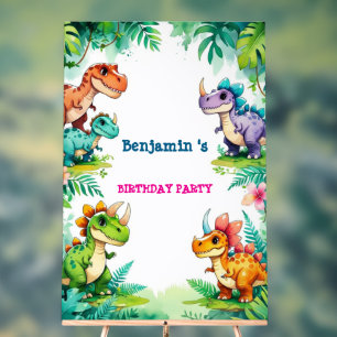 Niedlicher Dinosaurier Junge Glücklich Geburtstag  Acrylschild