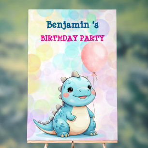 Niedlicher Dinosaurier Junge Glücklich Geburtstag Acrylschild