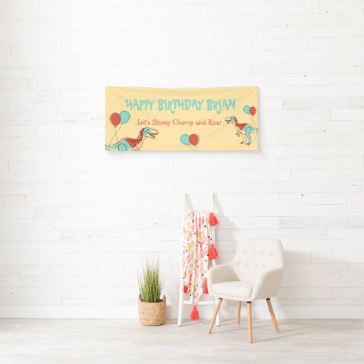 Niedlicher Dinosaurier-Kinderbanner Banner (Insitu)