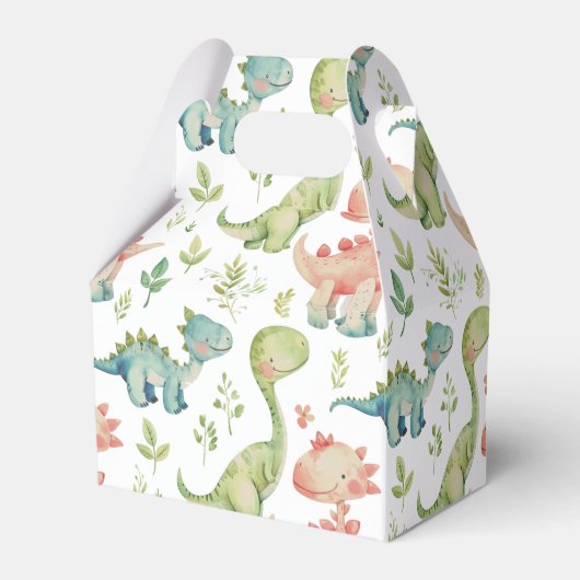 Niedlicher Dinosaurier-Kindergeburtstag Geschenkschachtel (Rückseite)