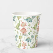 Niedlicher Dinosaurier-Kindergeburtstag Pappbecher (Rückseite)