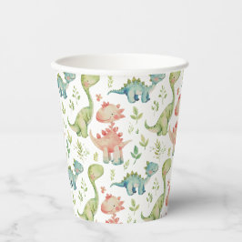 Niedlicher Dinosaurier-Kindergeburtstag Pappbecher