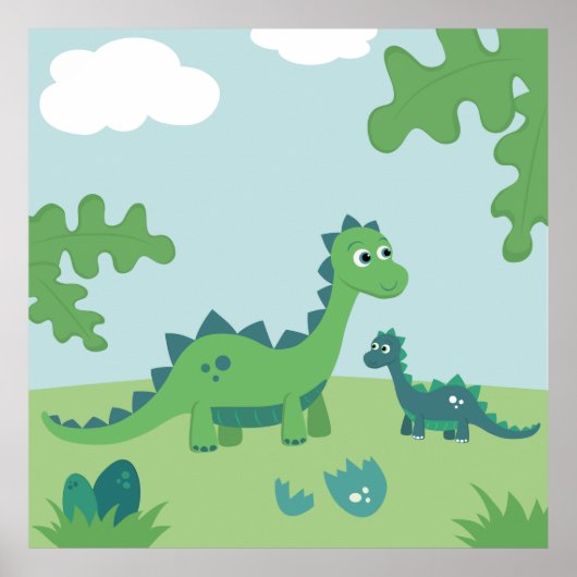 Niedlicher Dinosaurier Kinderzimmer-Poster für Mut Poster (Vorne)