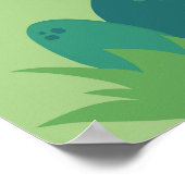 Niedlicher Dinosaurier Kinderzimmer-Poster für Mut Poster (Ecke)