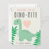Niedlicher Dinosaurier-Klassenraum Valentine Postk Feiertagspostkarte (Vorne/Hinten)