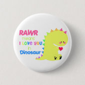 Niedlicher Dinosaurier-Knopf RAWR KNOPF Button (Vorderseite)