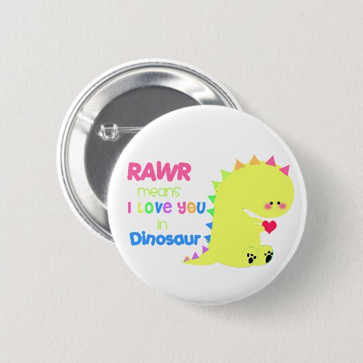 Niedlicher Dinosaurier-Knopf RAWR KNOPF Button (Vorne & Hinten)
