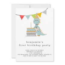 Niedlicher Dinosaurier Kuchen 1. Geburtstag