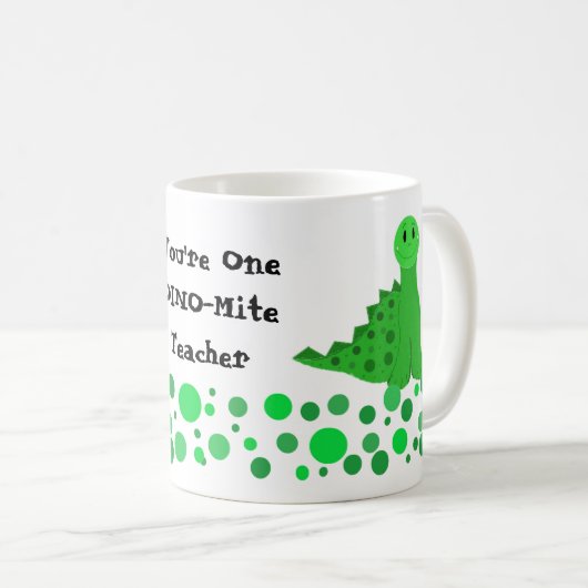 Niedlicher Dinosaurier-Lehrerentwurf Kaffeetasse (VorderseiteRechts)