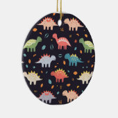 Niedlicher Dinosaurier, Marinefarbiges Niedliches Keramik Ornament (Rechts)