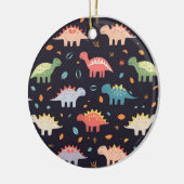 Niedlicher Dinosaurier, Marinefarbiges Niedliches Keramik Ornament (Links)