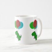 Niedlicher Dinosaurier mit Balloonen Kaffeetasse (VorderseiteRechts)