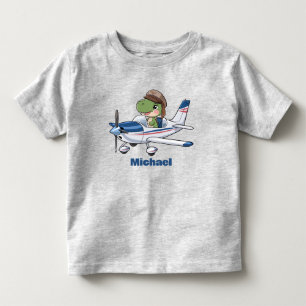 Niedlicher Dinosaurier mit Cessna-Flugzeug, Person Kleinkind T-shirt