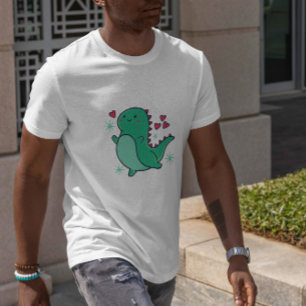 Niedlicher Dinosaurier mit Herz T-Shirt