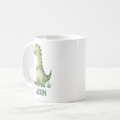 Niedlicher Dinosaurier mit Kindername Kaffeetasse (Vorderseite Links)