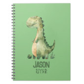 Niedlicher Dinosaurier mit Kindername Notizblock (Vorderseite)