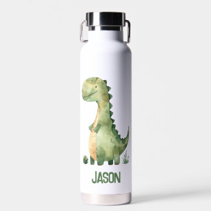 Niedlicher Dinosaurier mit Kindername Trinkflasche