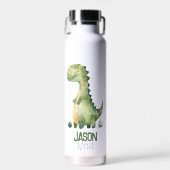 Niedlicher Dinosaurier mit Kindername Trinkflasche (Vorne)
