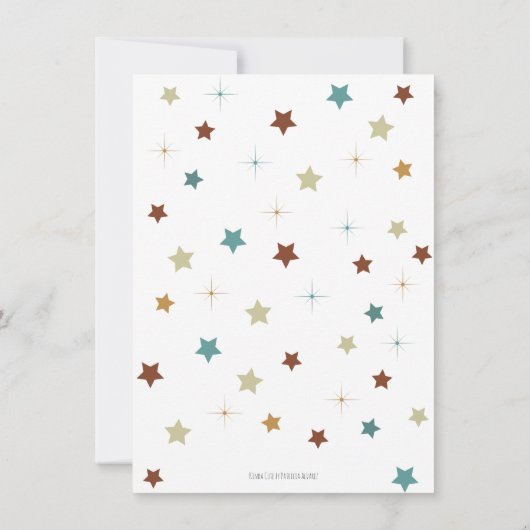 Niedlicher Dinosaurier mit neutraler Babydusche Einladung (Rückseite)