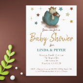 Niedlicher Dinosaurier mit neutraler Babydusche Einladung