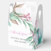 Niedlicher Dinosaurier mit Pink Peony Babydusche Geschenkschachtel (Geöffnet)