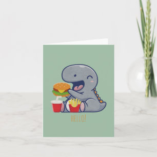 Niedlicher Dinosaurier mit schnellem Essen
