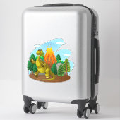 Niedlicher Dinosaurier mit Vulkanaufklebern Aufkleber (Koffer)