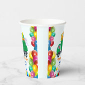 Niedlicher Dinosaurier Müllwagen Ballon Geburtstag Pappbecher (Rechts)