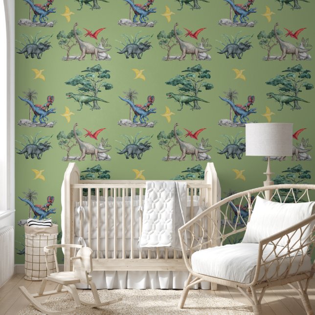 Niedlicher Dinosaurier Muster Boys Room Tapete (Kinder)