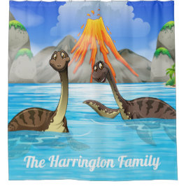 Niedlicher Dinosaurier-Name-Duschvorhang Duschvorhang