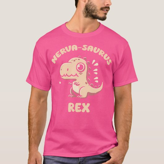 Niedlicher Dinosaurier Nervasaurus Rex für Nervus T-Shirt (Vorderseite)