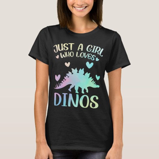 Niedlicher Dinosaurier nur ein Mädchen, das Dinos  T-Shirt (Vorderseite)