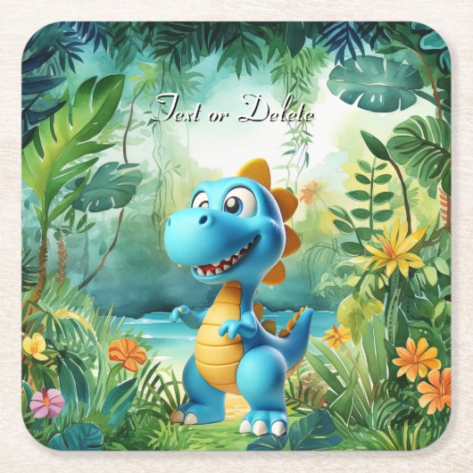 Niedlicher Dinosaurier Paper Untersetzer (Vorderseite)