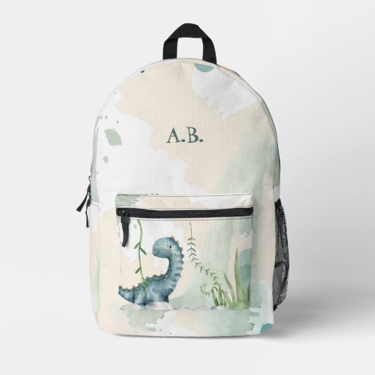 Niedlicher Dinosaurier Personalisiert School Backp Bedruckter Rucksack (Vorderseite)