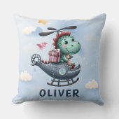 Niedlicher Dinosaurier Pilot Charming-Hubschrauber Kissen (Vorderseite)