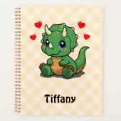 Niedlicher Dinosaurier-Planer - Name hinzufügen Planer (Vorderseite)