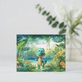 Niedlicher Dinosaurier Postkarte (Stehend Vorderseite)