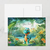 Niedlicher Dinosaurier Postkarte (Vorne/Hinten)