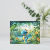 Niedlicher Dinosaurier Postkarte (Stehend Vorderseite)