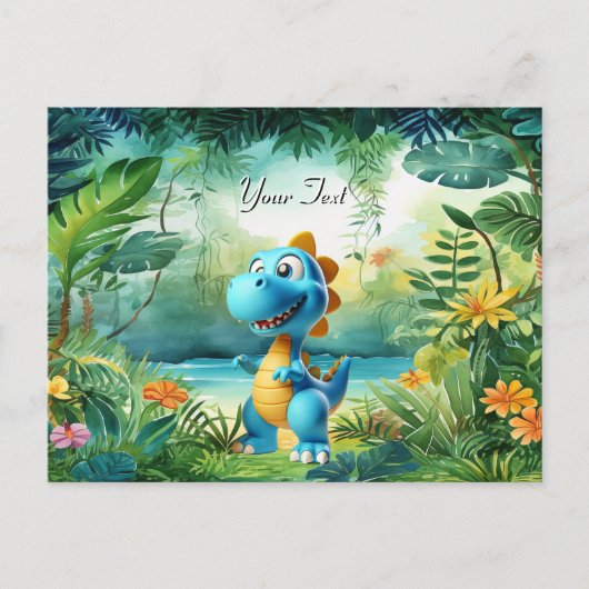 Niedlicher Dinosaurier Postkarte (Vorderseite)