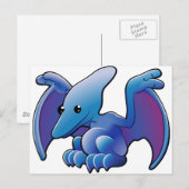 Niedlicher Dinosaurier Pterodactyl oder Pteranodon Postkarte (Vorne/Hinten)