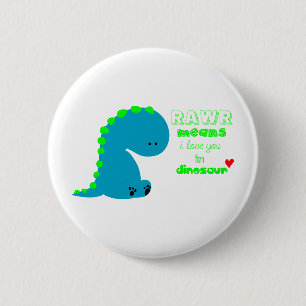 Niedlicher Dinosaurier RAWR Button