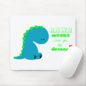 Niedlicher Dinosaurier RAWR Mousepad (Mit Mouse)