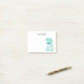 Niedlicher Dinosaurier RAWR personalisiert Post-it Klebezettel (Auf Schreibtisch)