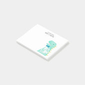 Niedlicher Dinosaurier RAWR personalisiert Post-it Klebezettel (angewinkelt)