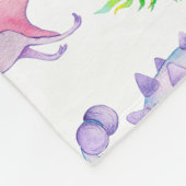 Niedlicher Dinosaurier Regenbogen Aquarellfarben K Fleecedecke (Ecke)