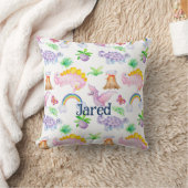 Niedlicher Dinosaurier Regenbogen Aquarellfarben K Kissen (Decke)