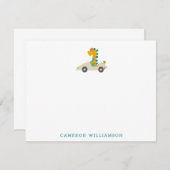 Niedlicher Dinosaurier-Rennwagen Personalisiert St Dankeskarte (Vorne/Hinten)